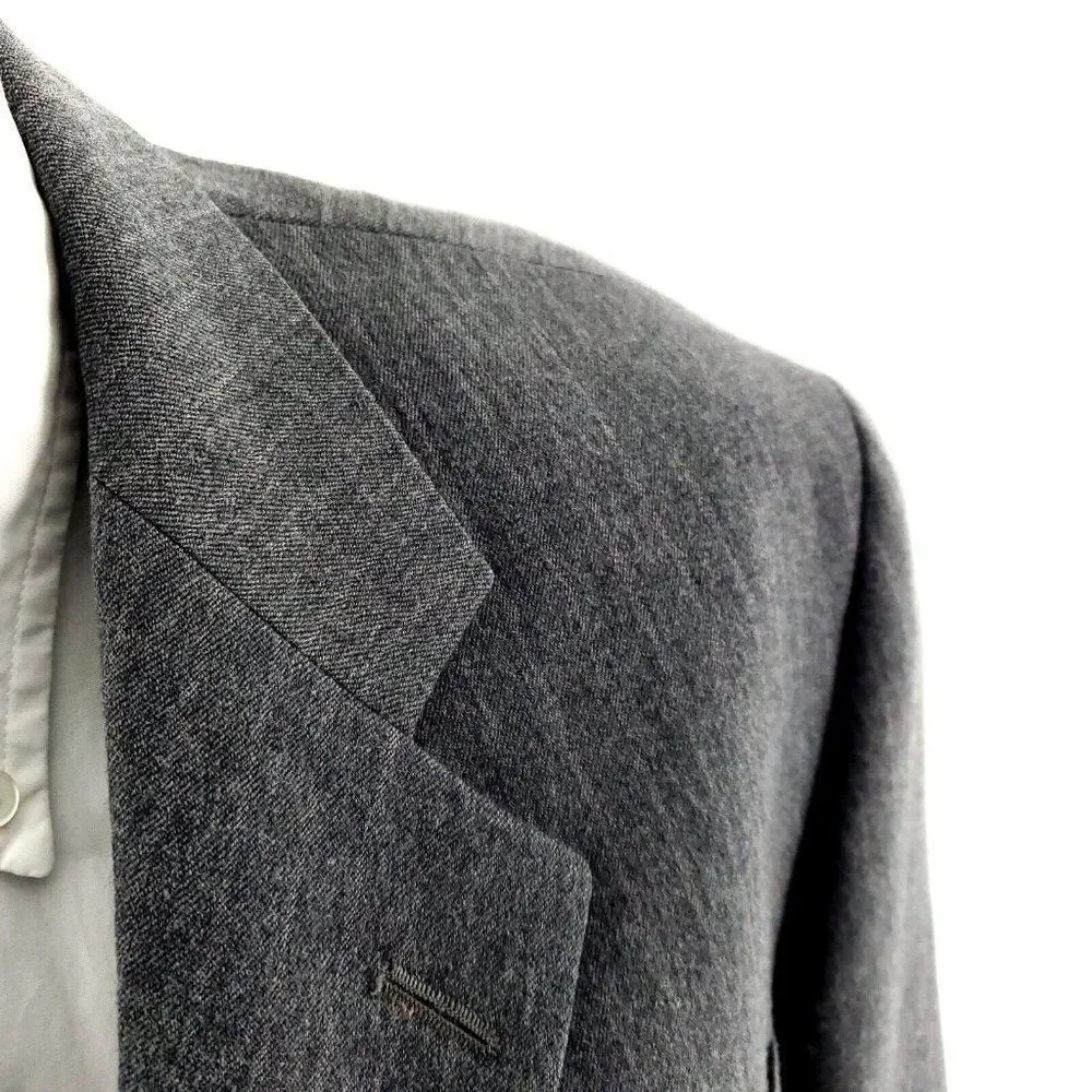 Alexandre London Savile Row Wool 3 Button Suit Jacket‎ 42R Gray Striped